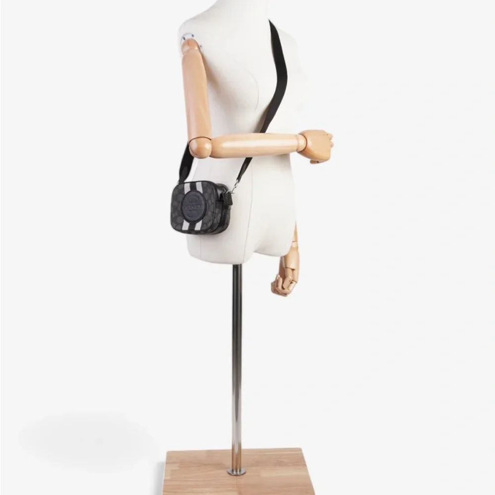 Coach C9120 Demsey Camera Shoulder Bag Canvas x Leather Black Signature - Picture 5 of 12